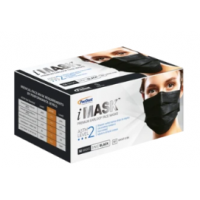 Pac-Dent IMask™ Premium Ear-Loop Face Masks ASTM Level 2, Black, 50 pcs/box